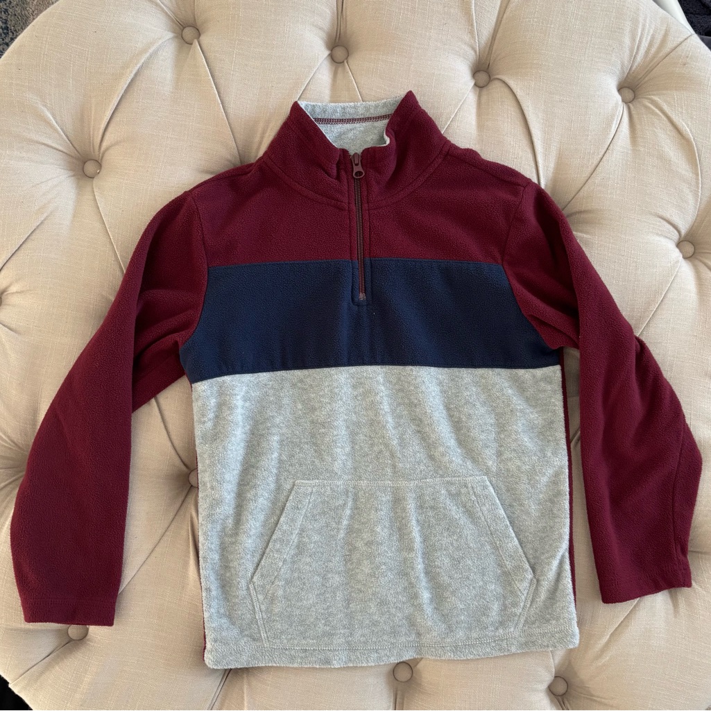 Children’s Place Burgundy And Navy Fleece Pullover